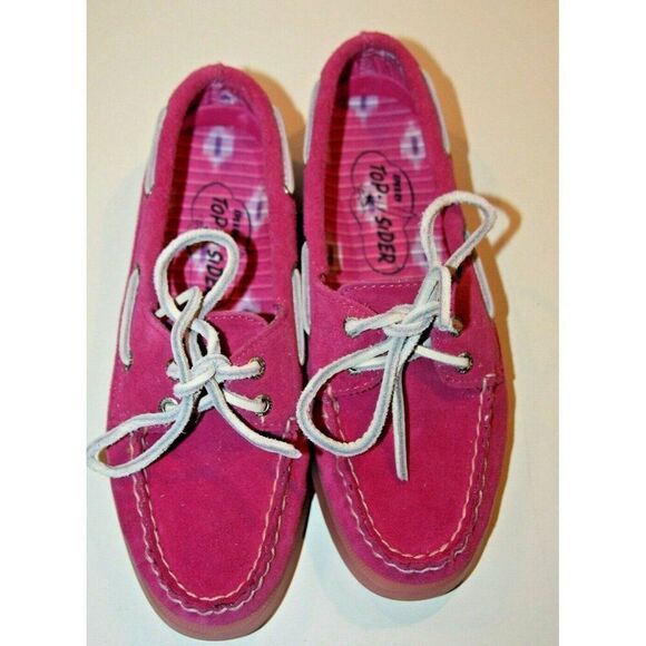 Sperry Top Sider Women's 5 Fuschia Suede Boat Shoes - New - Picture 2 of 3